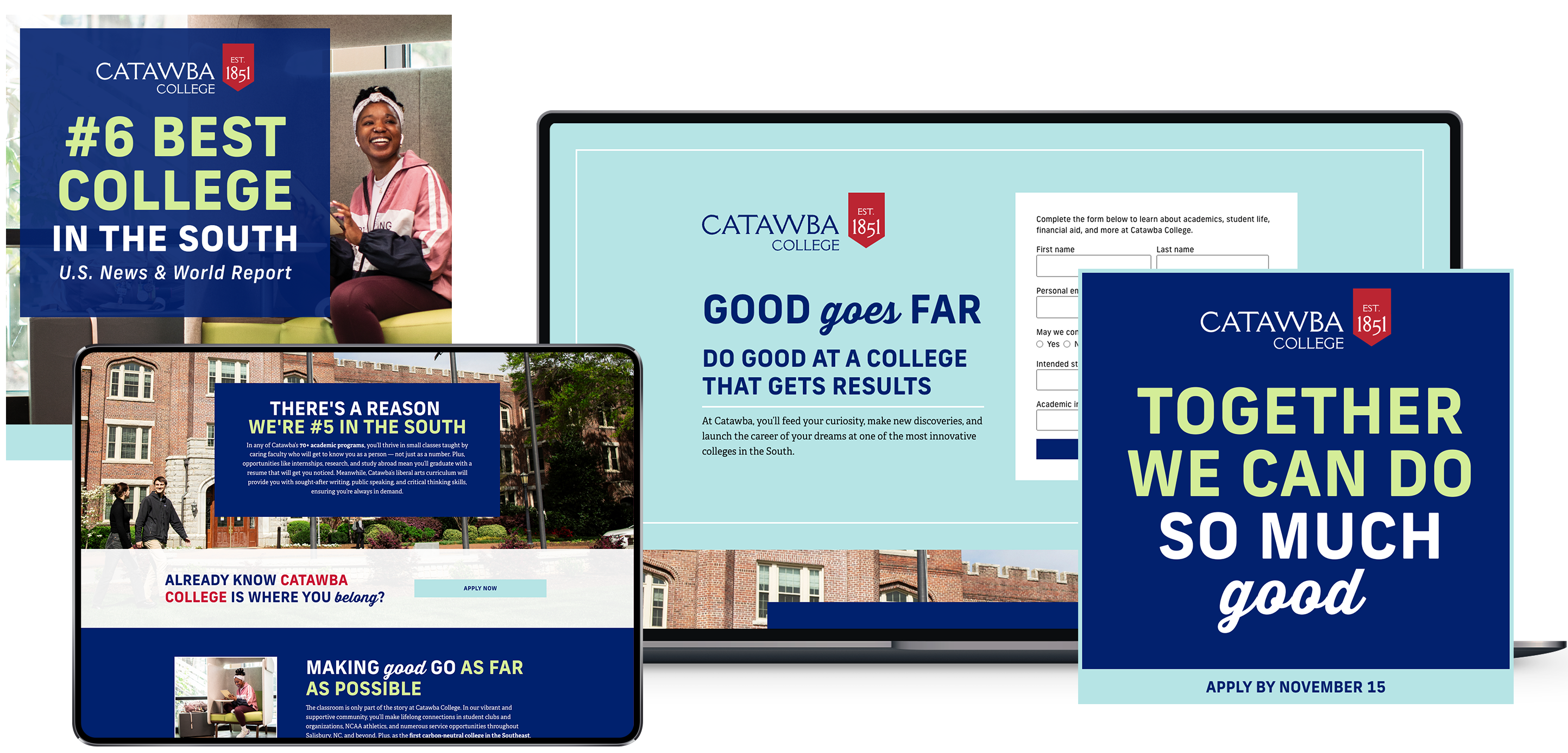 Catawba College EDM Award Submission for Recruitment Campaign - Collage