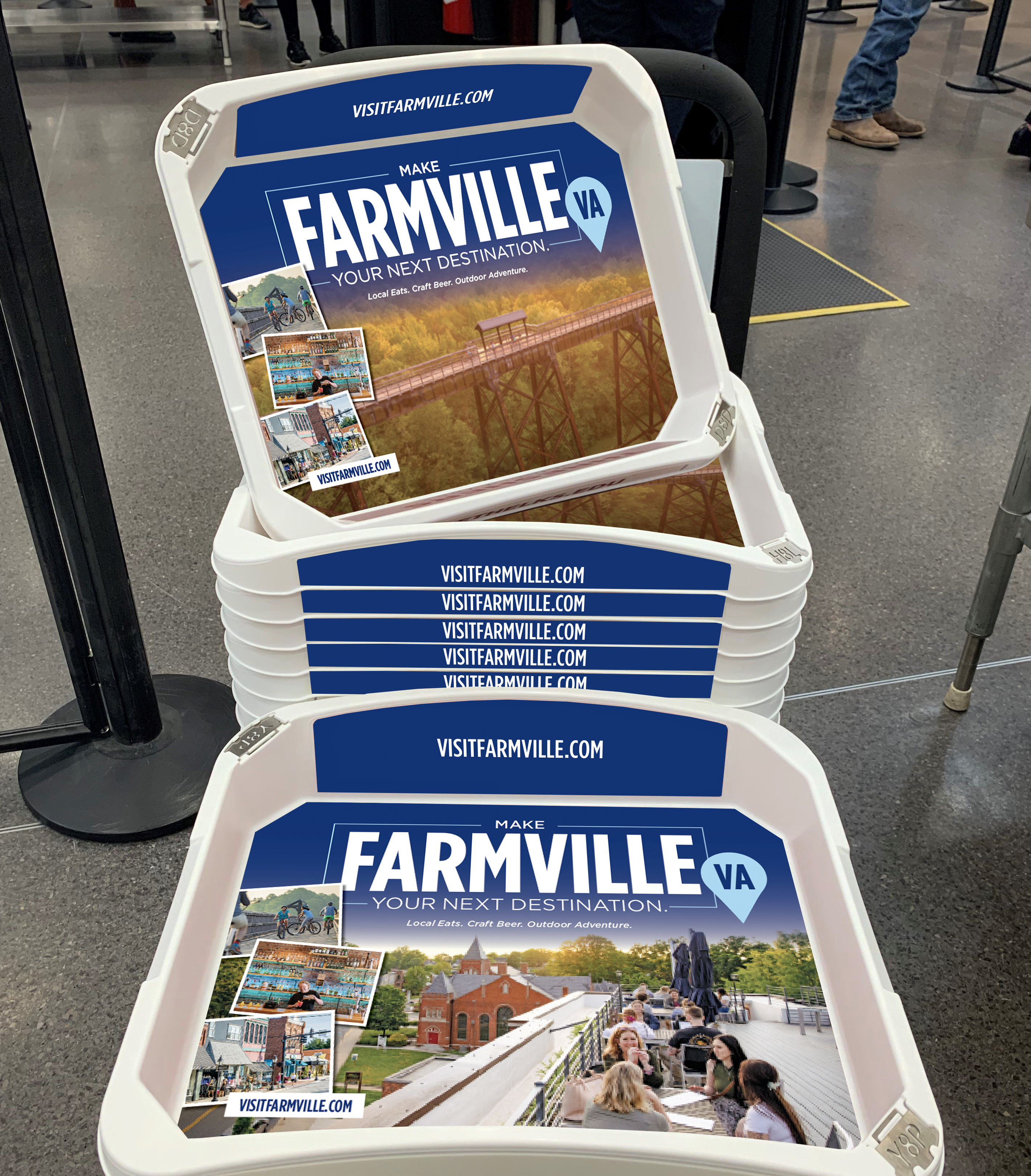 TSA boxes with ads