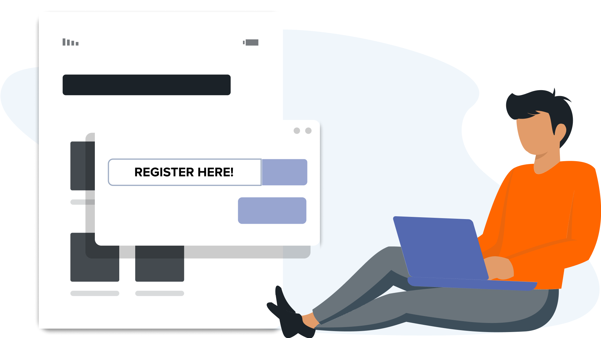 graphic of student registering