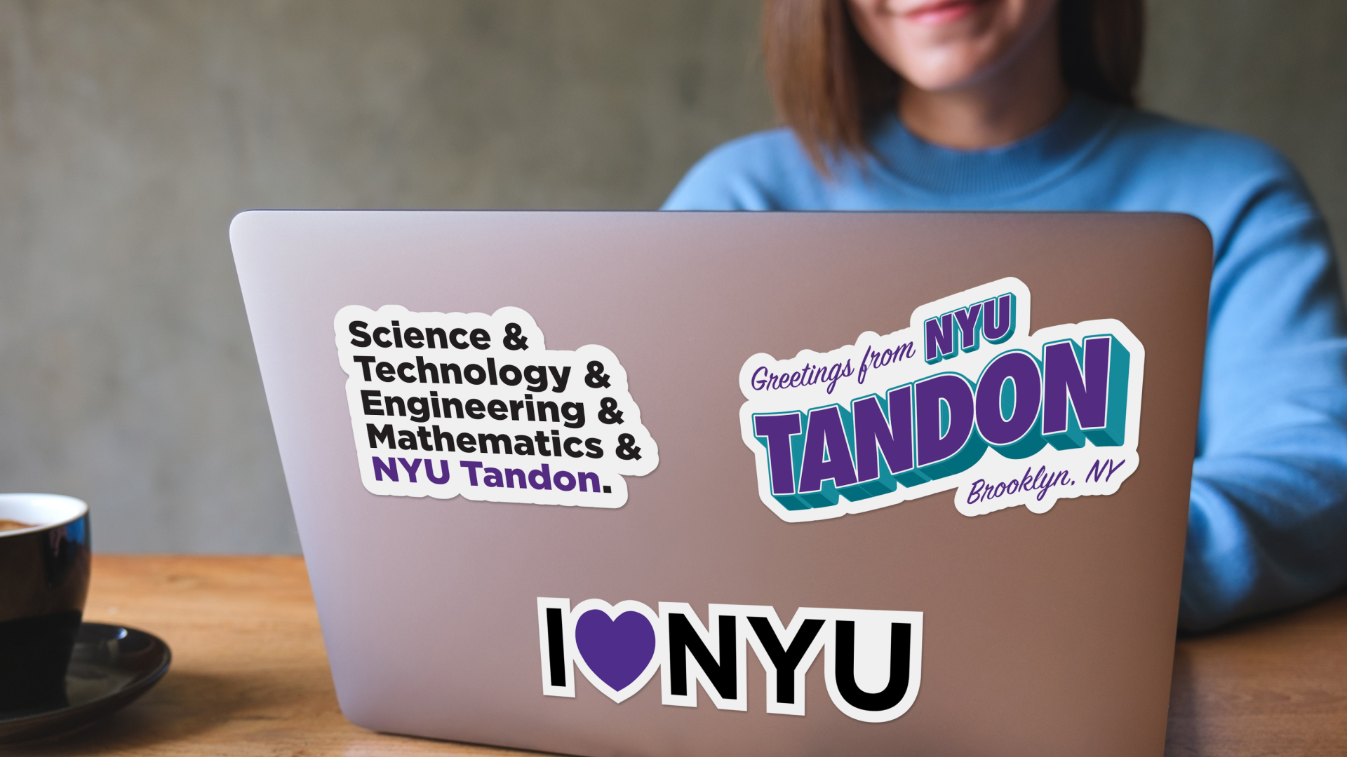 NYU Tandon Sticker mockup
