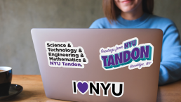 NYU Tandon Sticker mockup